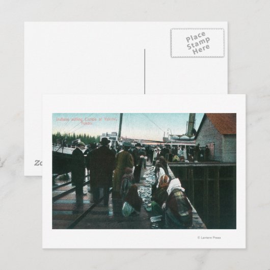 Indiërs verkopen Curios in Yakital, Yukon Briefkaart (Voorkant / Achterkant)