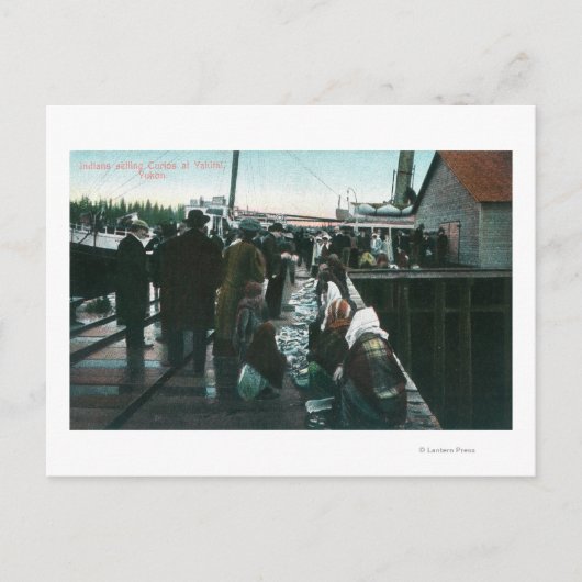 Indiërs verkopen Curios in Yakital, Yukon Briefkaart (Voorkant)