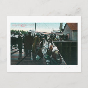 Indiërs verkopen Curios in Yakital, Yukon Briefkaart