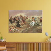  Indiërs, voor overheersing door CM Russell Canvas Afdruk (Insitu (Woonkamer))