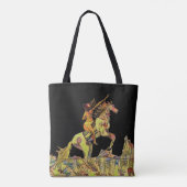 Indigenous Horse Native Indian Tote Bag Black (Achterkant)