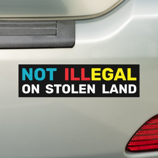 Indigenous Rights Immigration Law Ban ICE Bumpersticker (Op auto)