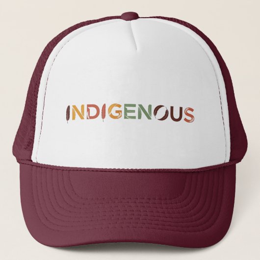 Indigenous with Feathers - Cultural Heritage Trucker Pet (Voorkant)