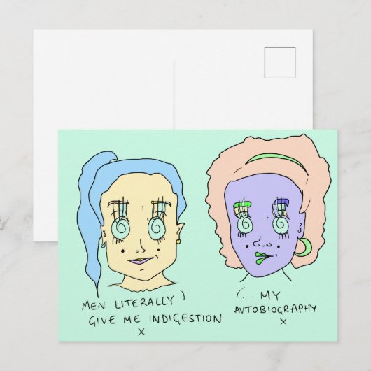 Indigestie | Afdrukken Briefkaart | #overhear (Voorkant / Achterkant)