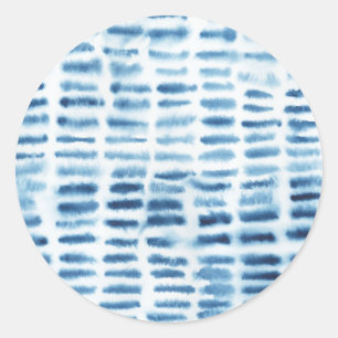 Indigio Waterverf Print Ronde Sticker