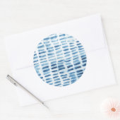 Indigio Waterverf Print Ronde Sticker (Envelop)
