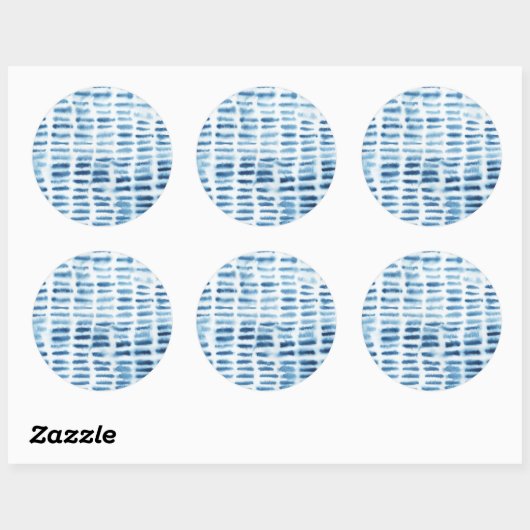 Indigio Waterverf Print Ronde Sticker (Vel)