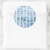Indigio Waterverf Print Ronde Sticker (Tas)