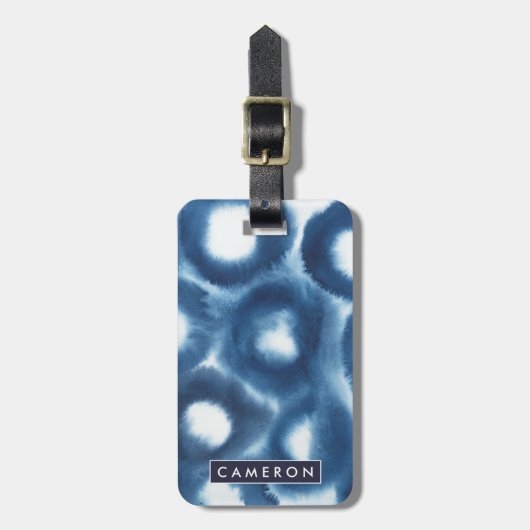 Indigio Waterverf printcirkels Bagagelabel (Voorkant verticaal)