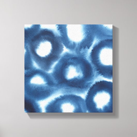 Indigio Waterverf printcirkels Canvas Afdruk (Voorkant)