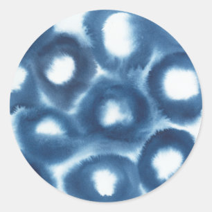 Indigio Waterverf printcirkels Ronde Sticker