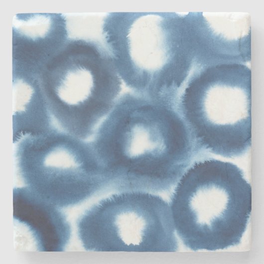Indigio Waterverf printcirkels Stenen Onderzetter (Voorkant)