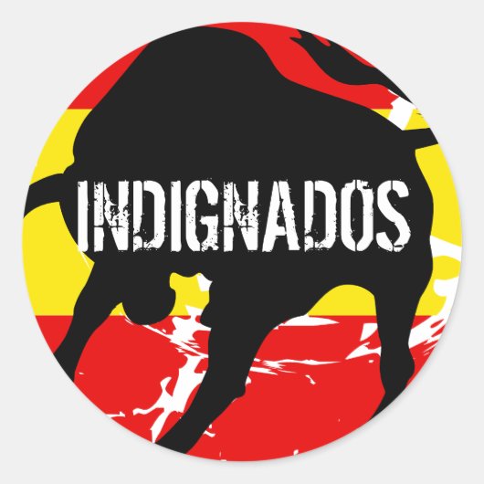 Indignados Ronde Sticker (Voorkant)
