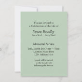 Indigo 1 Viering van de begrafenis van het leven Kaart (Achterkant)