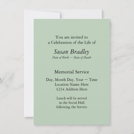 Indigo 1 Viering van de begrafenis van het leven Kaart (Achterkant)