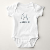 Indigo Aangepaste Baby-naam Romper (Voorkant)