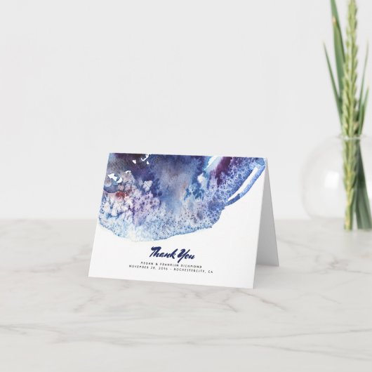 Indigo Agata Crystal Moderne Waterverf Bedankt (Voorkant)