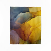 Indigo Amber Alcohol Ink Abstracte
