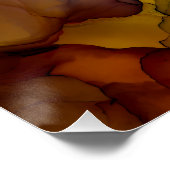 Indigo Amber Alcohol Inkt Abstracte Kunst Perfect Poster (Hoek)