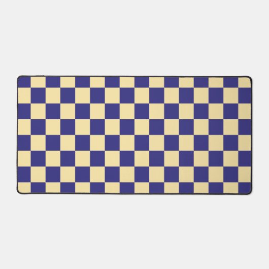 Indigo and butter checkerboard pattern bureaumat (Voorkant)