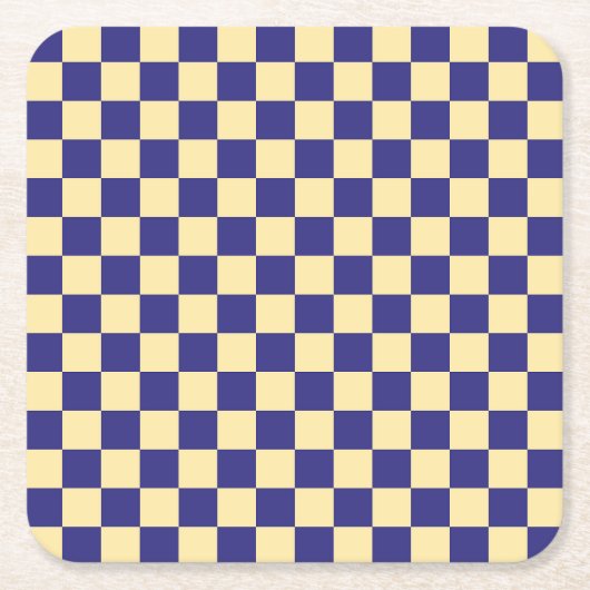 Indigo and butter checkerboard pattern kartonnen onderzetters (Voorkant)