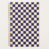 Indigo and butter checkerboard pattern planner (Voorkant)
