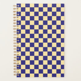 Indigo and butter checkerboard pattern planner