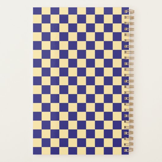 Indigo and butter checkerboard pattern planner (Achterkant)