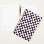 Indigo and butter checkerboard pattern planner (Display)