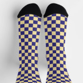 Indigo and butter checkerboard pattern sokken (Top)