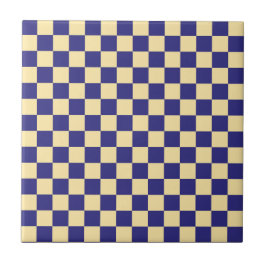 Indigo and butter checkerboard pattern tegeltje