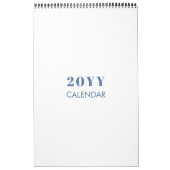 Indigo aquarelpatroon minimalistische 2019 kalende kalender (Hoes)
