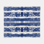 Indigo Art: Abstracte Waterverf Chaos. Fleece Deken (Voorkant (Horizontaal))
