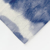 Indigo Art: Abstracte Waterverf Chaos. Fleece Deken (Hoek)