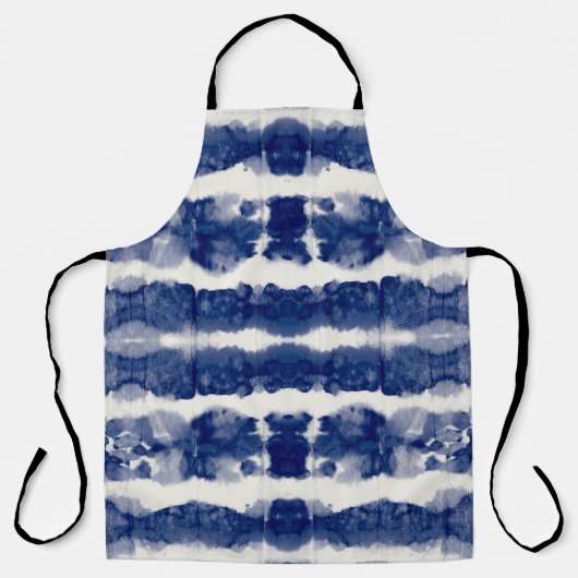 Indigo Art: Abstracte Waterverf Chaos. Schort (Voorkant)