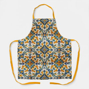 Indigo Azulejo Blauw en geel Portugees Schort