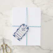 Indigo Azulejo Blauwe Portugese Lissabon Decoratie Cadeaulabel (Met Touw)