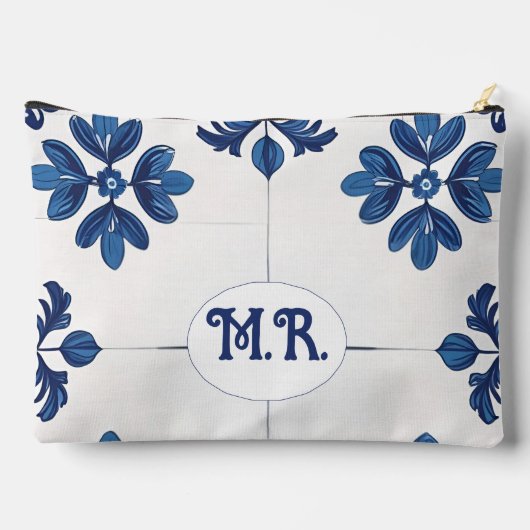 Indigo Azulejo Blauwe Portugese Lissabon Decoratie Etui (Achterkant)
