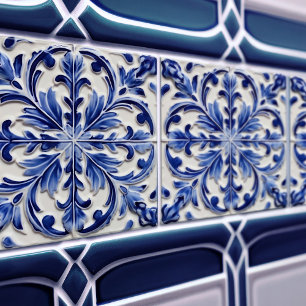 Indigo Azulejo Blauwe Portugese Lissabon Decoratie Tegeltje