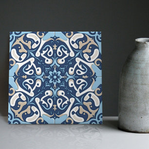 Indigo Azulejo Blauwe Portugese Lissabon Decoratie Tegeltje