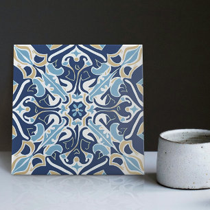 Indigo Azulejo Blauwe Portugese Lissabon Decoratie Tegeltje
