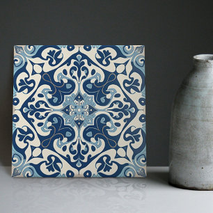Indigo Azulejo Blauwe Portugese Lissabon Decoratie Tegeltje