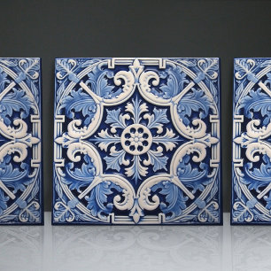 Indigo Azulejo Blauwe Portugese Lissabon Decoratie Tegeltje