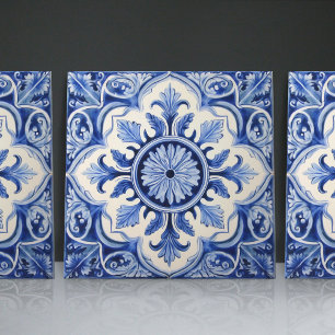 Indigo Azulejo Blauwe Portugese Lissabon Decoratie Tegeltje