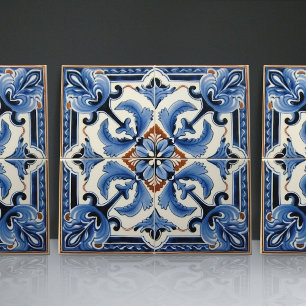 Indigo Azulejo Blauwe Portugese Lissabon Decoratie Tegeltje