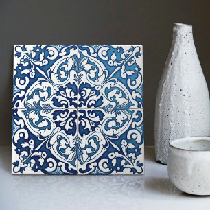 Indigo Azulejo Blauwe Portugese Lissabon Decoratie Tegeltje