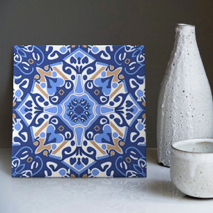 Indigo Azulejo Blauwe Portugese Lissabon Decoratie Tegeltje