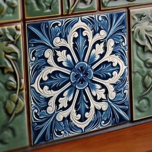 Indigo Azulejo Blauwe Portugese Lissabon Decoratie Tegeltje