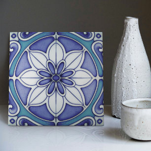 Indigo Azulejo Blauwe Portugese Lissabon Decoratie Tegeltje