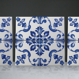 Indigo Azulejo Blauwe Portugese Lissabon Decoratie Tegeltje